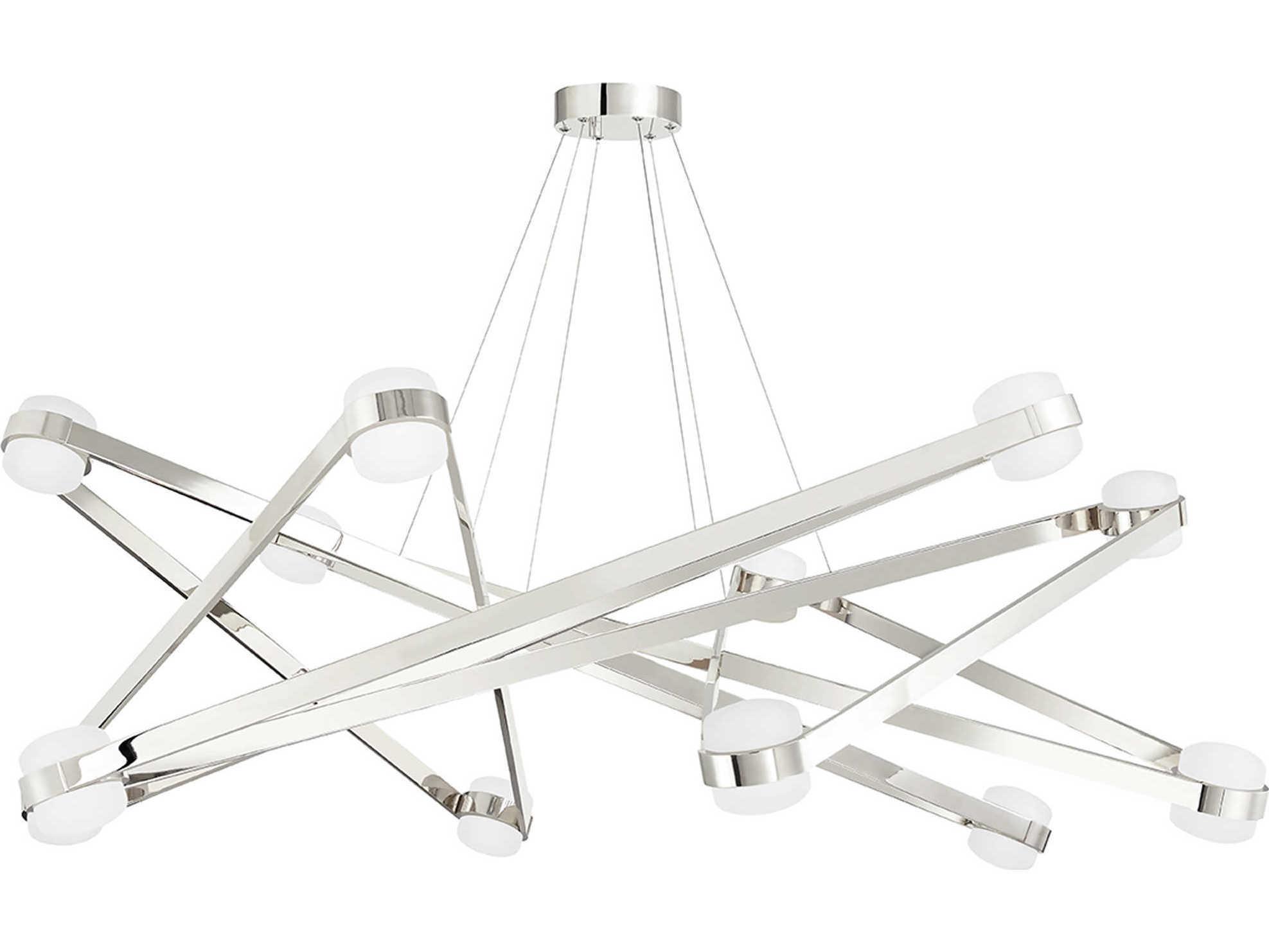 Hudson Valley Orbit 12-Light Polished Nickel LED Candelabra Geometric Sputnik Chandelier