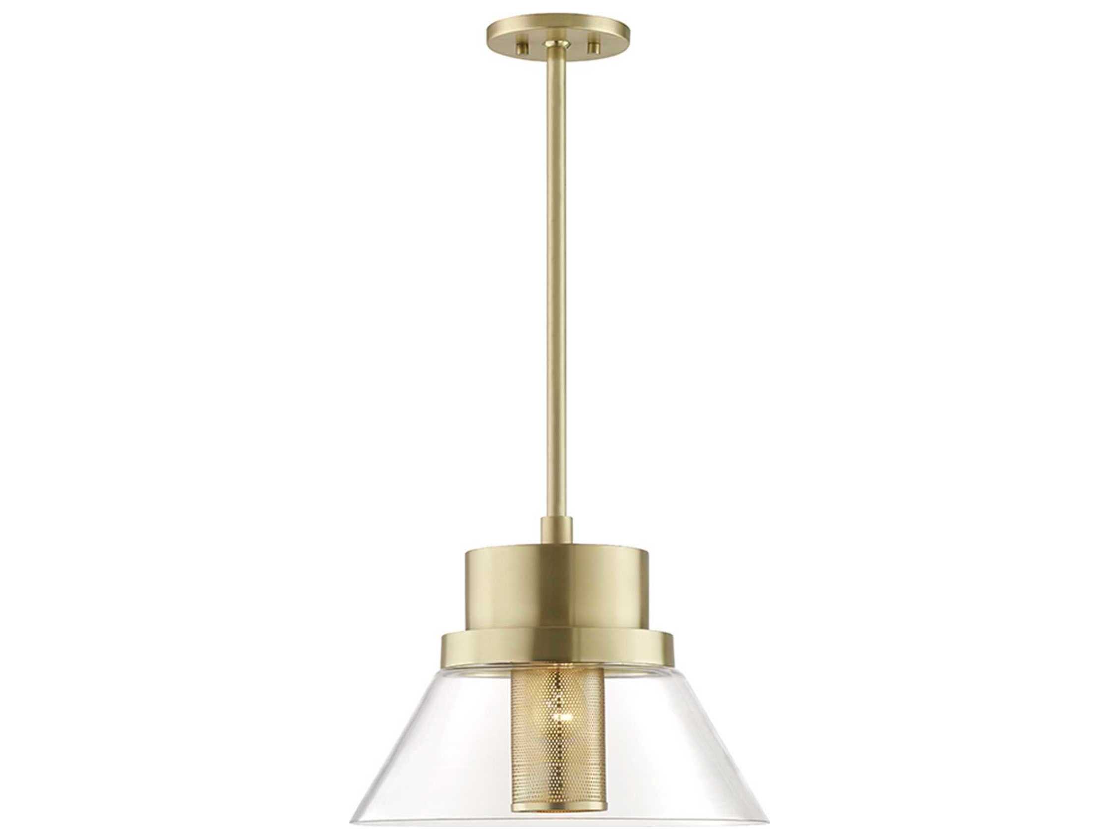 Hudson Valley Paoli 1-Light Aged Brass Clear Glass Empire Pendant