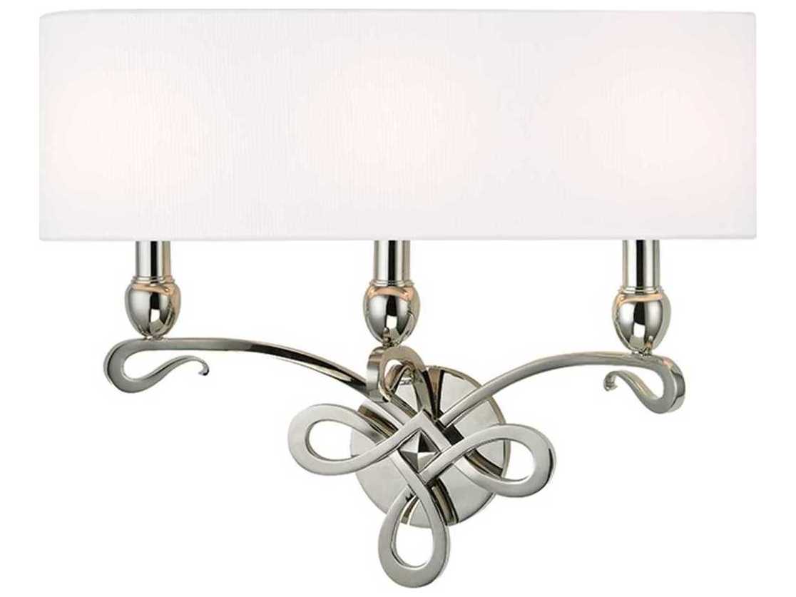 Hudson Valley Pawling 3-Light Polished Nickel White Wall Sconce