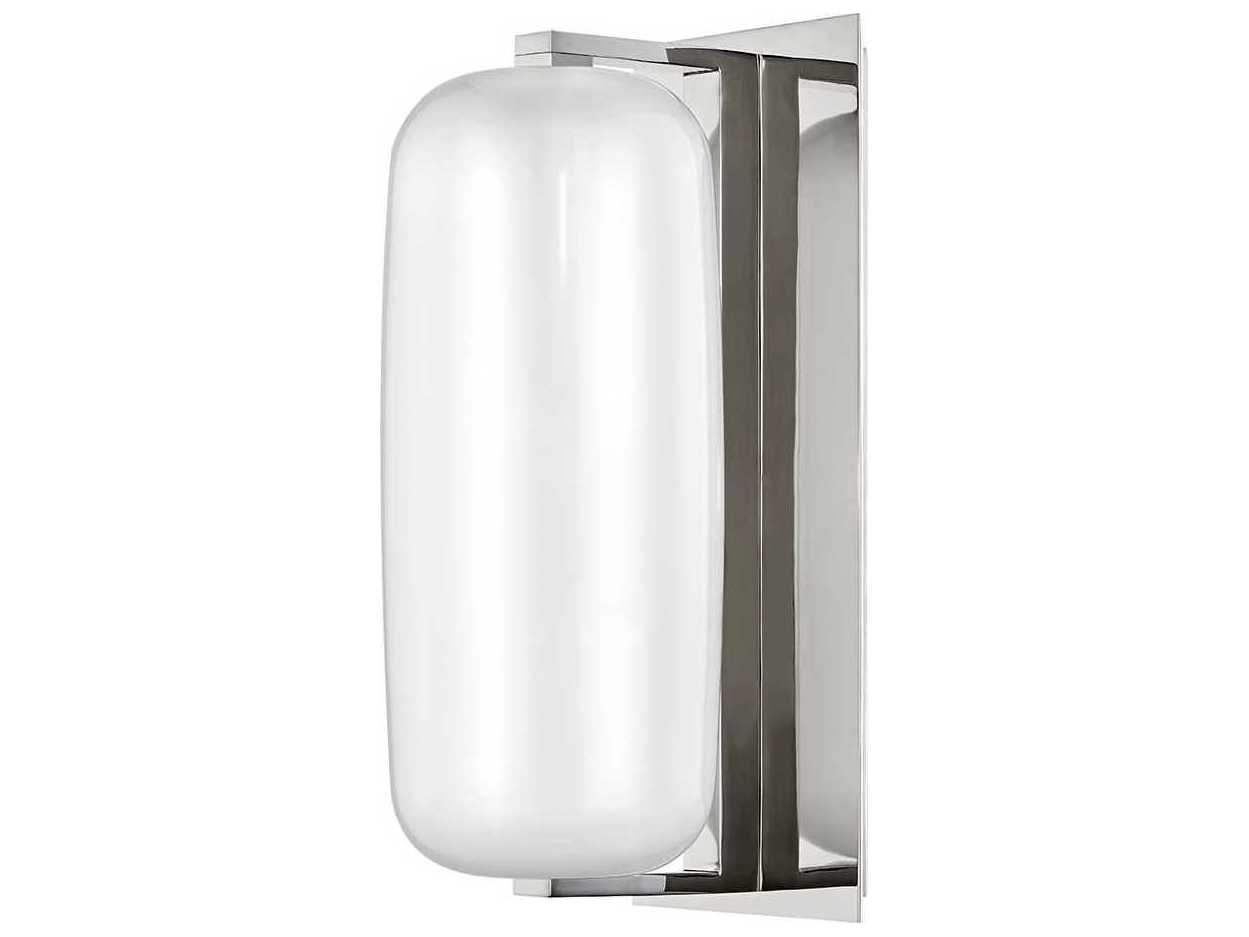 Hudson Valley Pebble 1-Light Polished Nickel Glass Wall Sconce