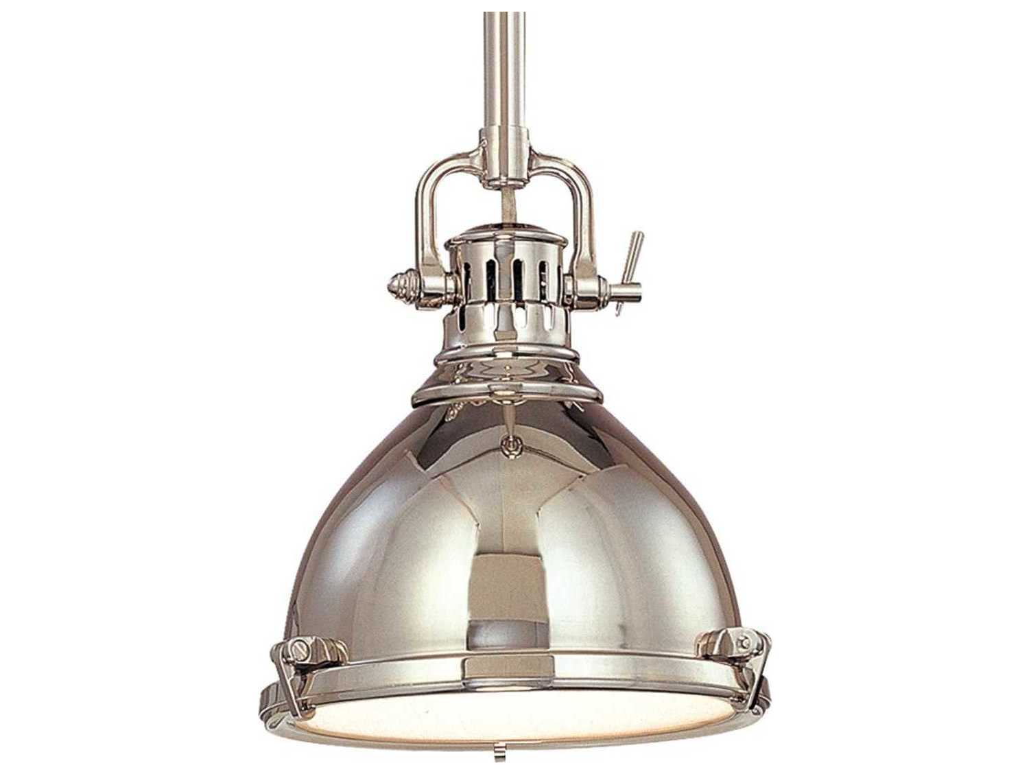 Hudson Valley Pelham 1-Light Polished Nickel Glass Mini Pendant