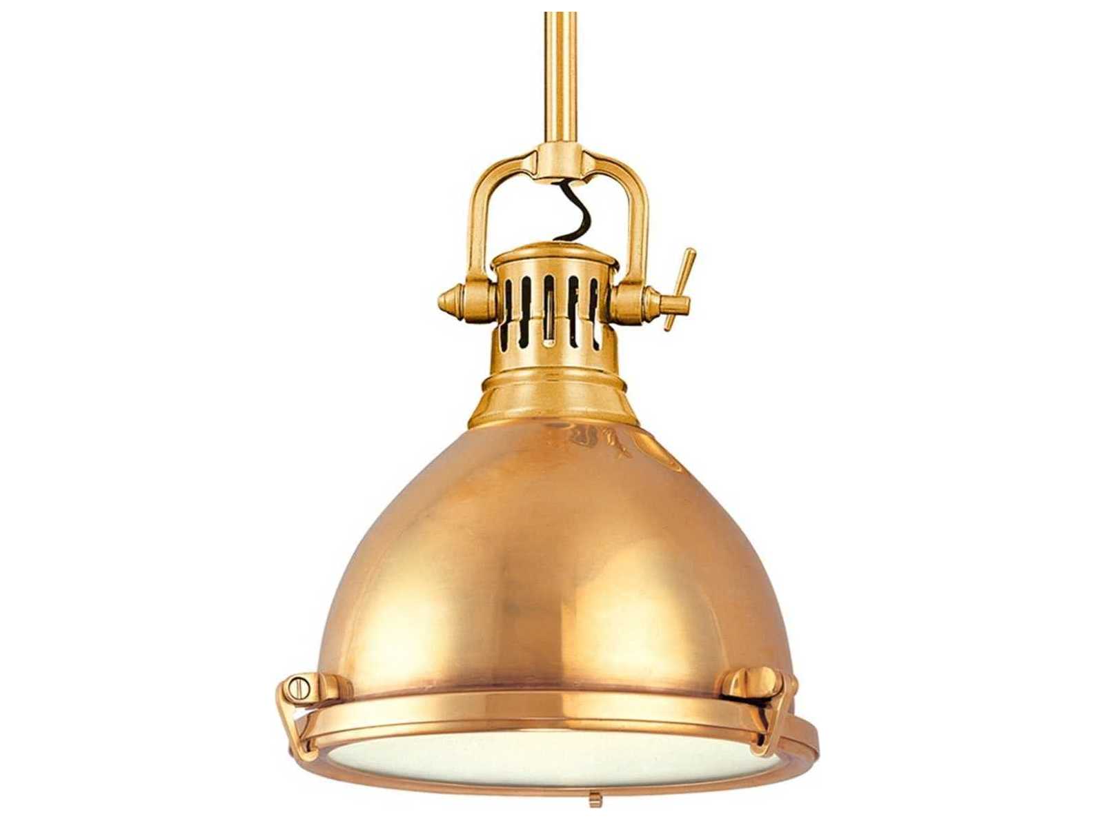 Hudson Valley Pelham 1-Light Aged Brass Glass Mini Pendant