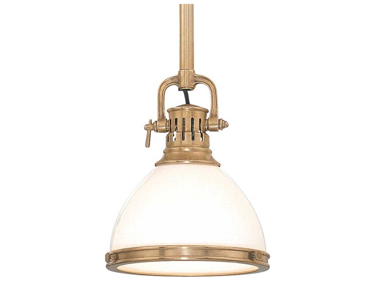 Hudson Valley Randolph 1-Light Aged Brass Off White Glass Mini Pendant