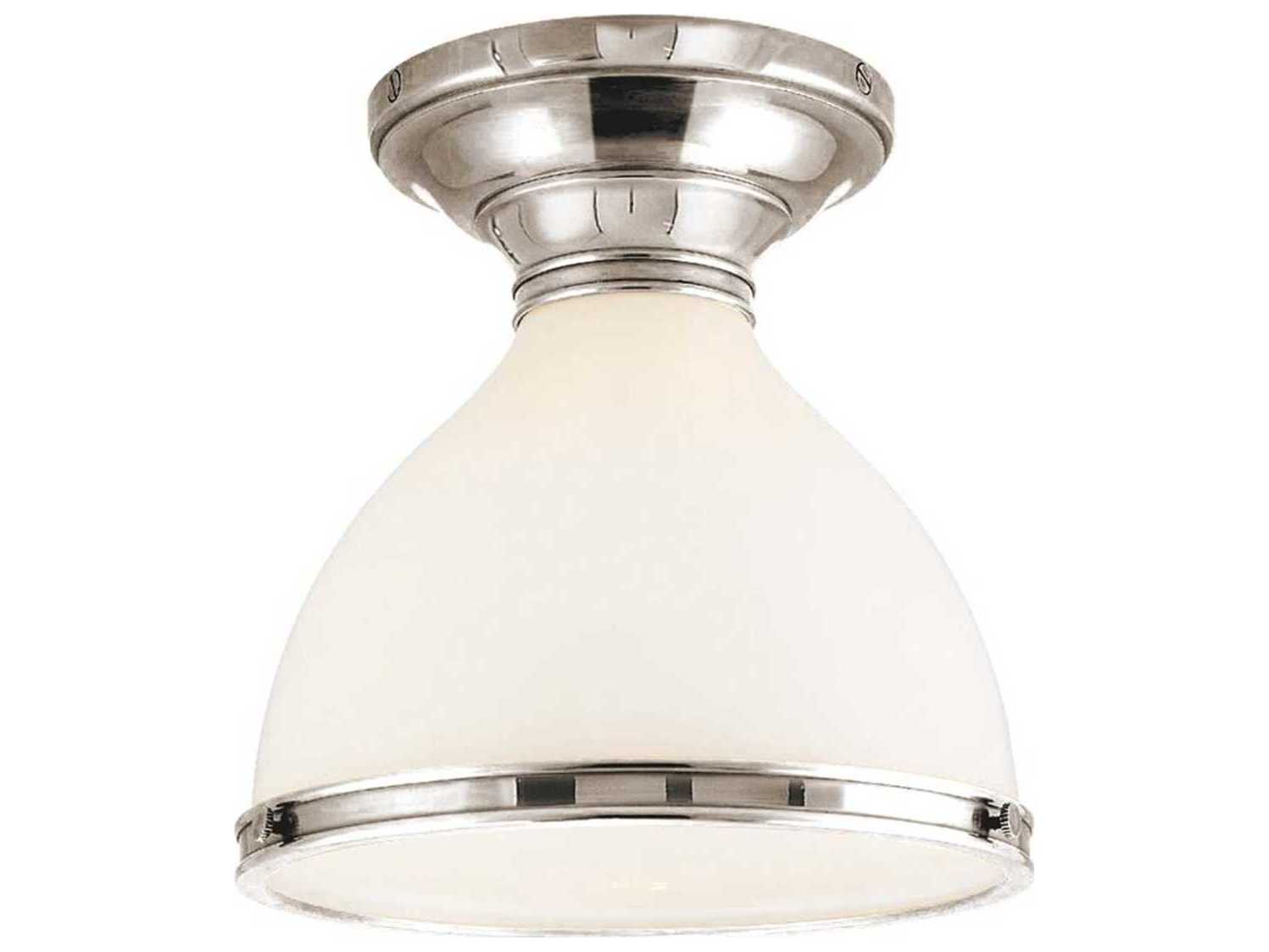 Hudson Valley Randolph 1-Light Polished Nickel Off White Glass Semi Flush Mount