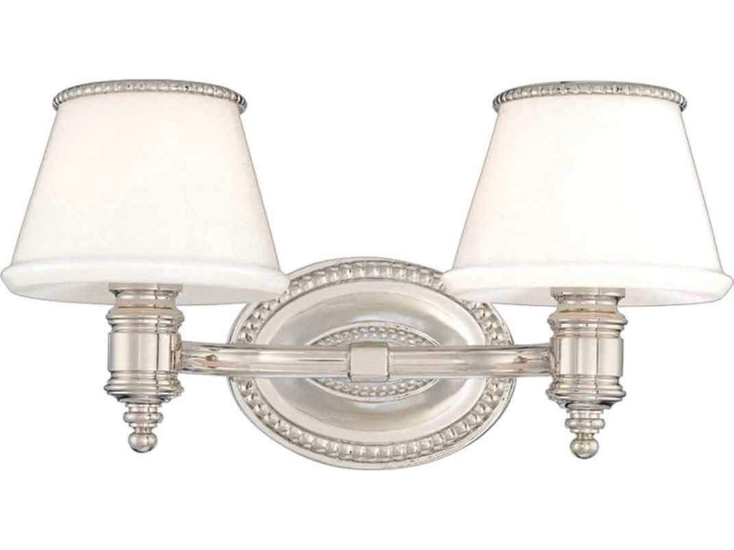 Hudson Valley Richmond 2-Light Polished Nickel Off White Glass Vanity Light