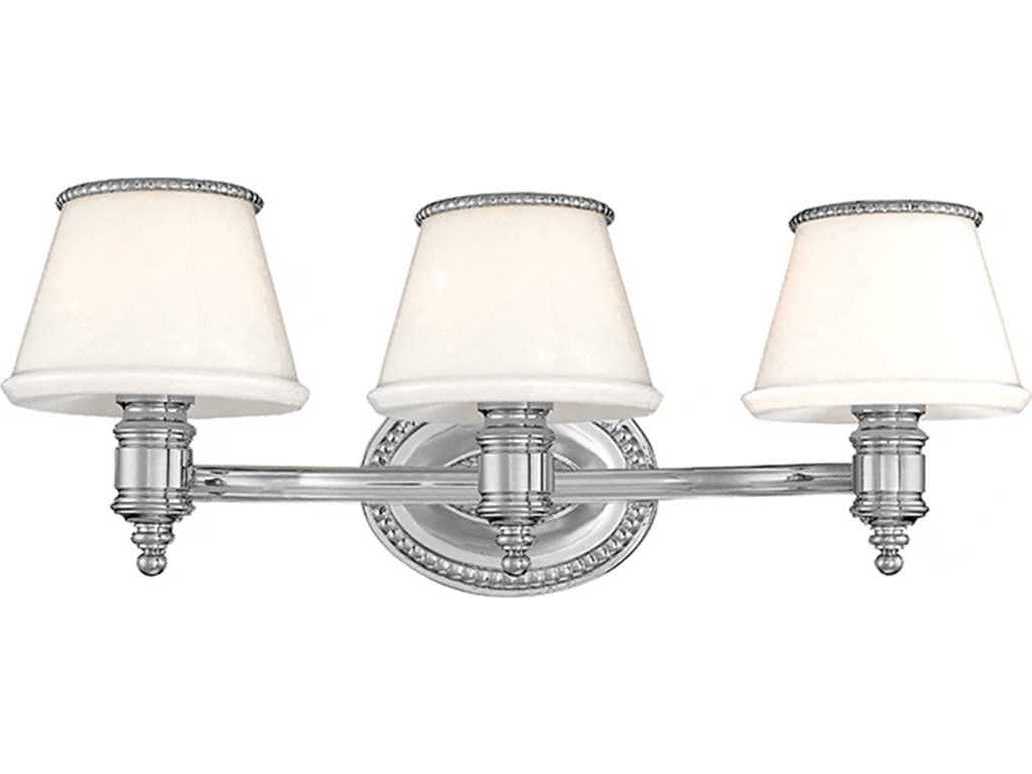 Hudson Valley Richmond 3-Light Polished Nickel Off White Glass Vanity Light