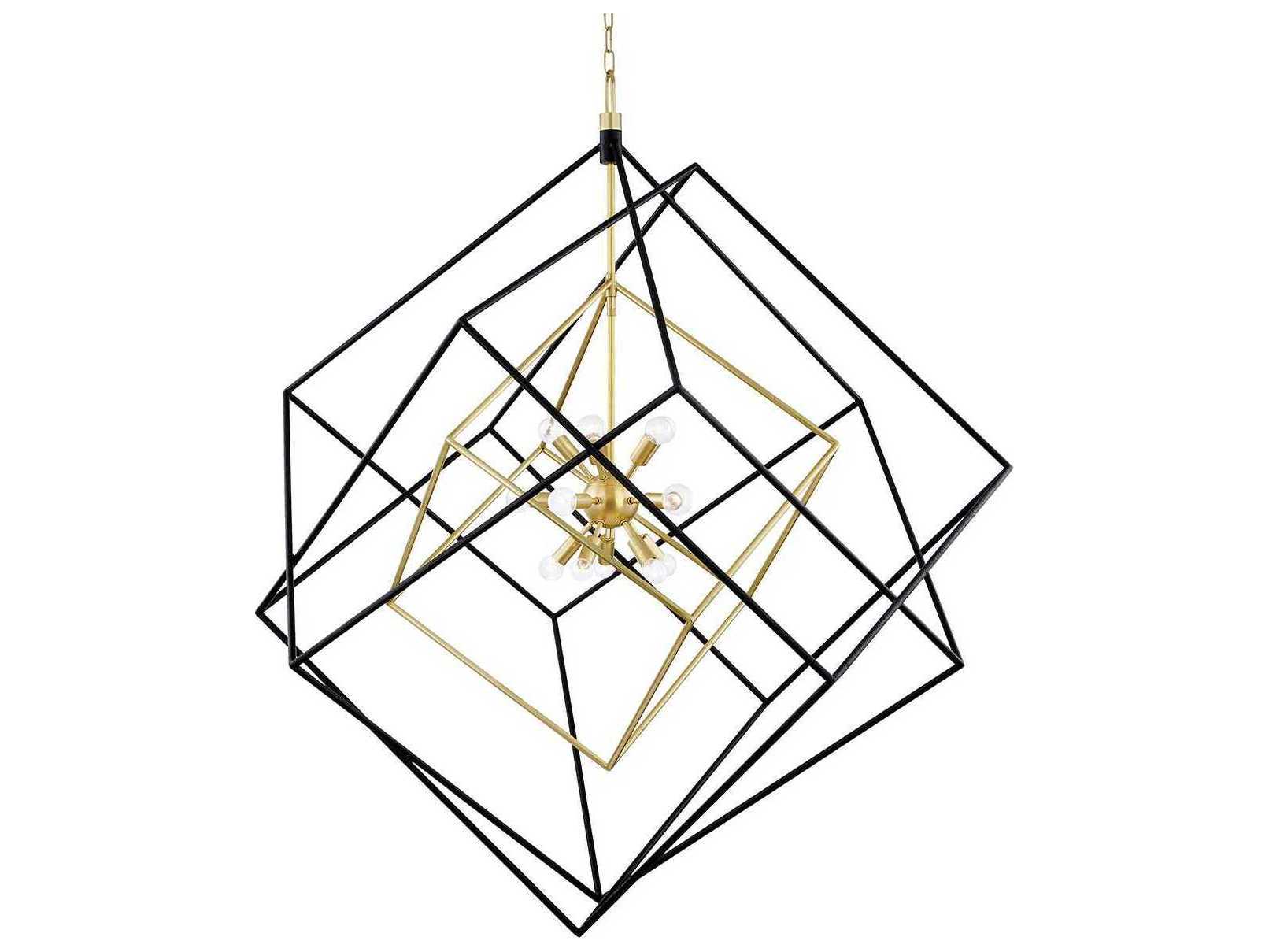 Hudson Valley Roundout 15-Light Aged Brass Black Pendant