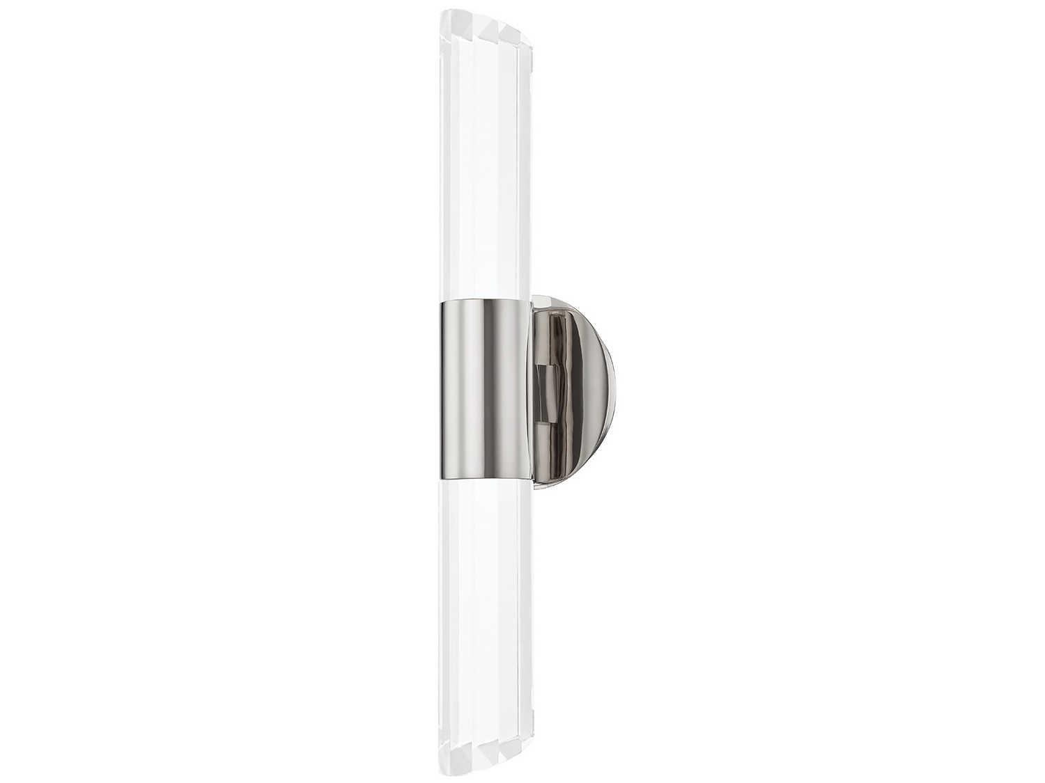 Hudson Valley Rowe 2-Light Polished Nickel Crystal LED Wall Sconce