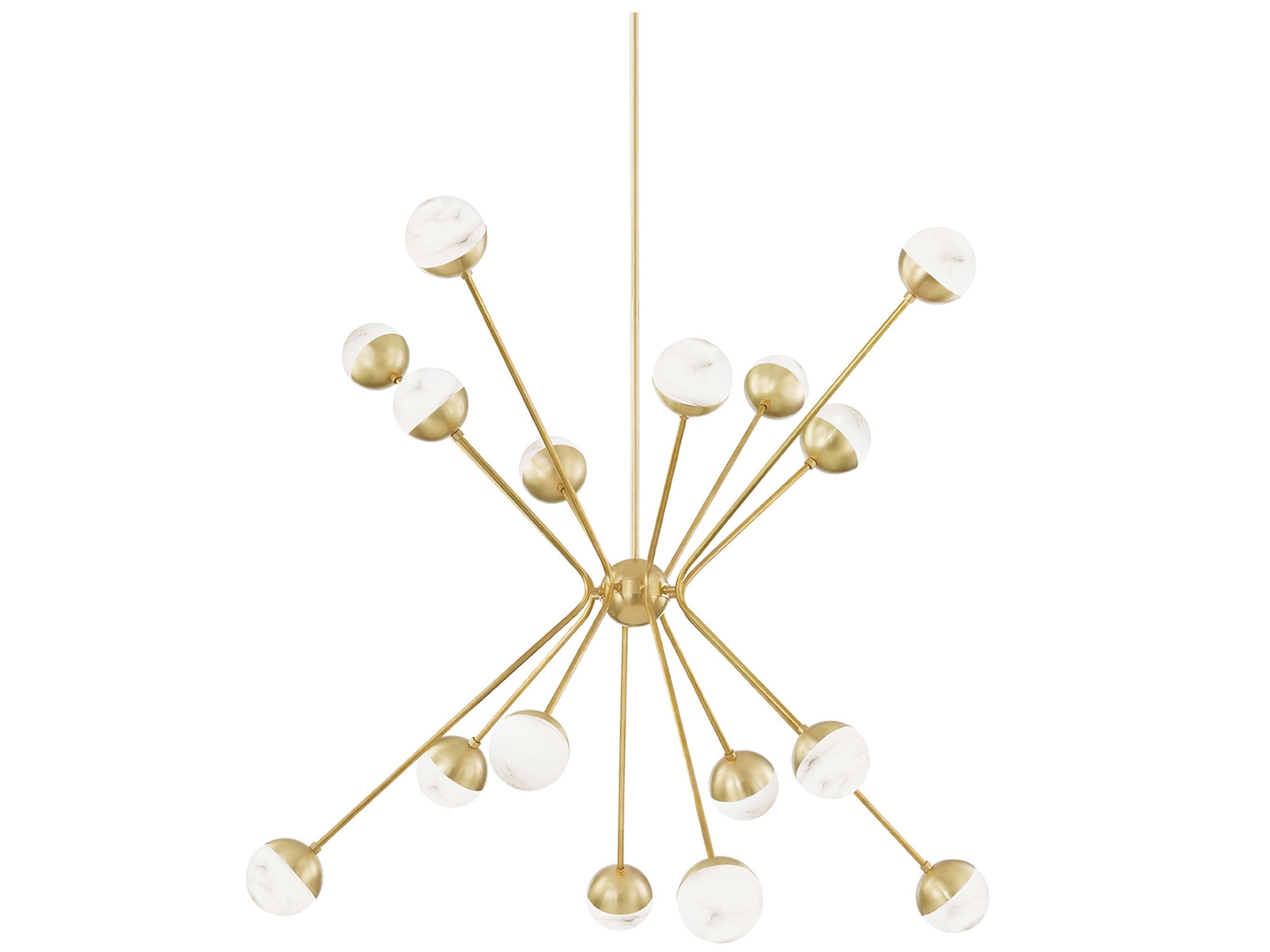 Hudson Valley Saratoga 16-Light6-Light Aged Brass Glass LED Bowl Globe Linear Chandelier