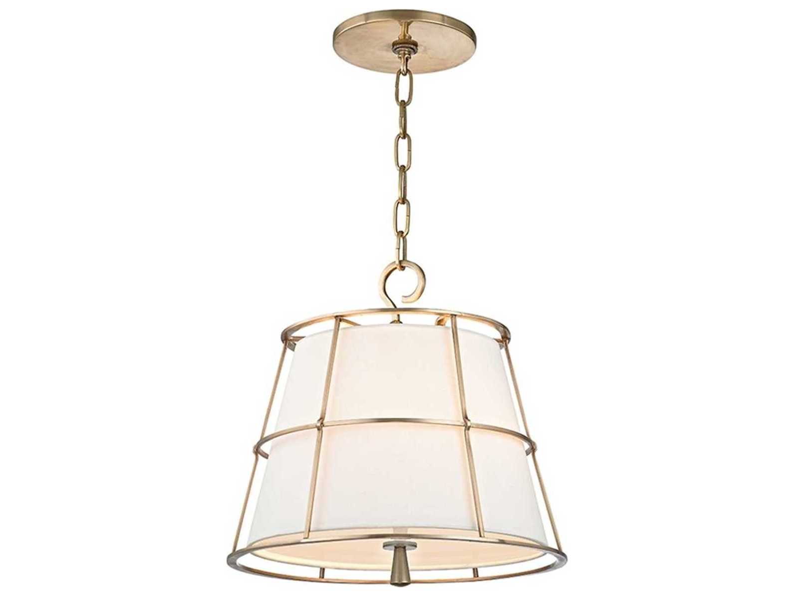 Hudson Valley Savona 2-Light Aged Brass Off White Empire Pendant