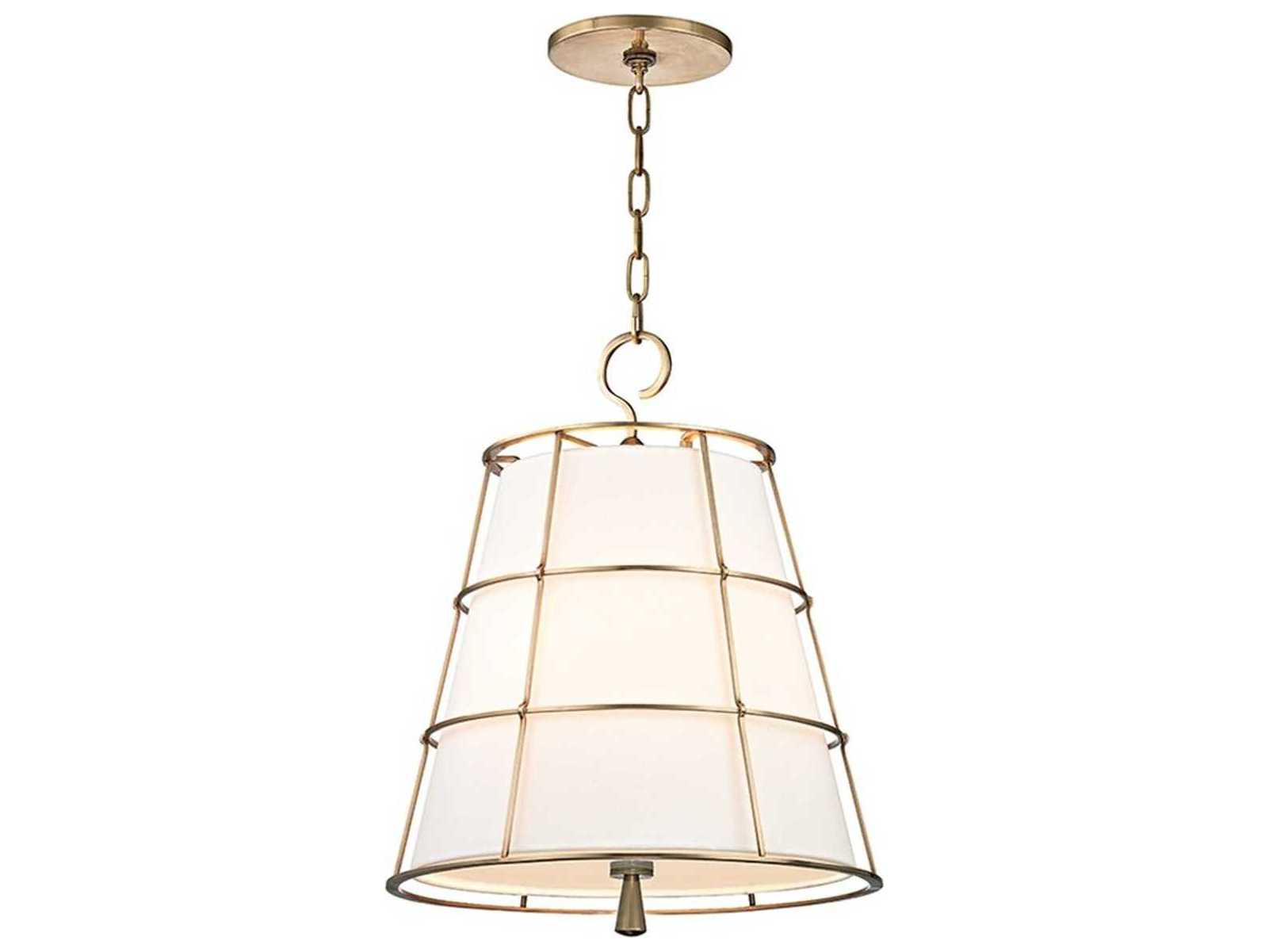 Hudson Valley Savona 3-Light Aged Brass Off White Empire Pendant