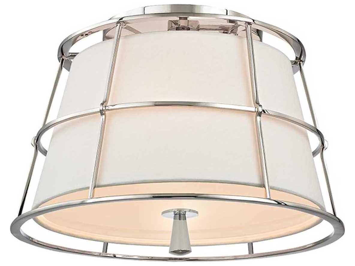 Hudson Valley Savona 2-Light Polished Nickel White Empire Semi Flush Mount