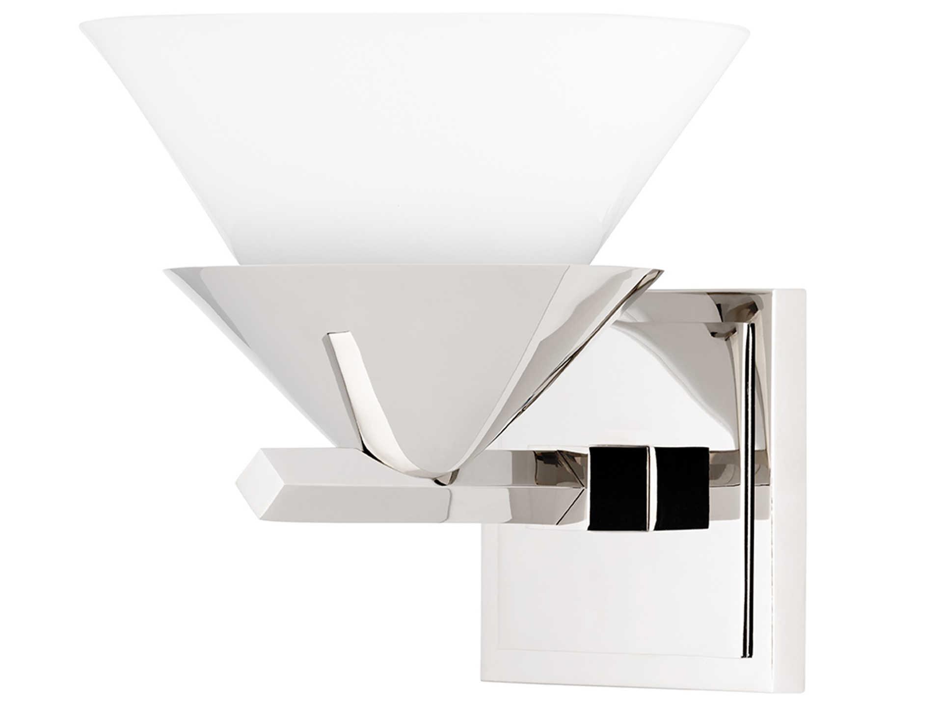 Hudson Valley Stillwell 1-Light Polished Nickel Glass Wall Sconce