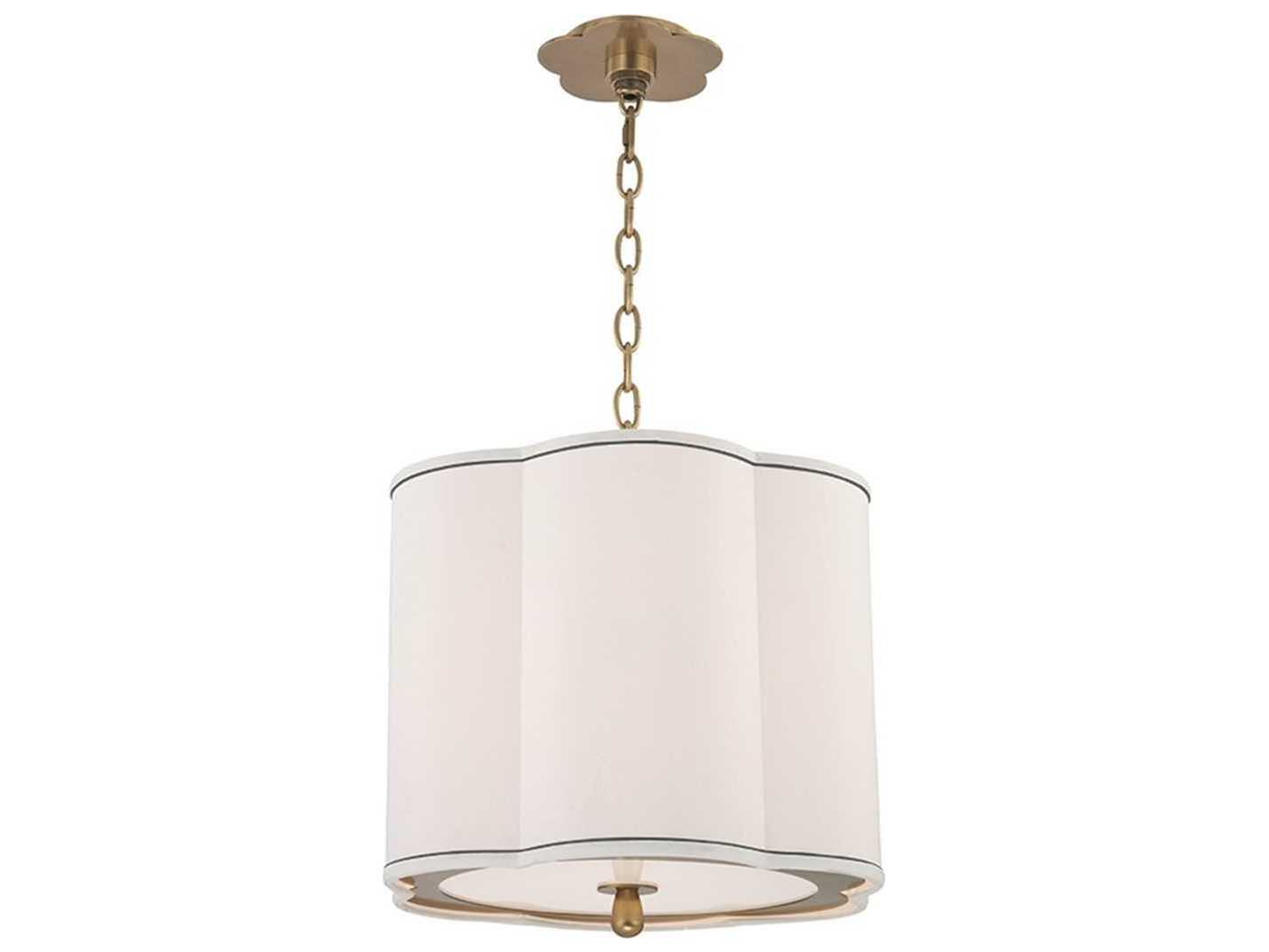 Hudson Valley Sweeny 3-Light Aged Brass White Pendant