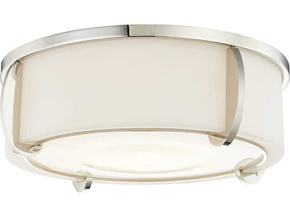 Hudson Valley Talon 3-Light Polished Nickel Yellow Glass Drum Flush Mount