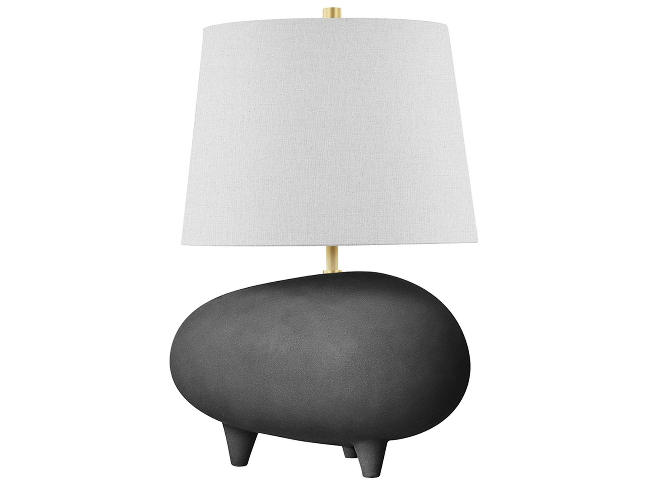Hudson Valley Tiptoe Aged Brass Matte Black Charcoal Gray Table Lamp