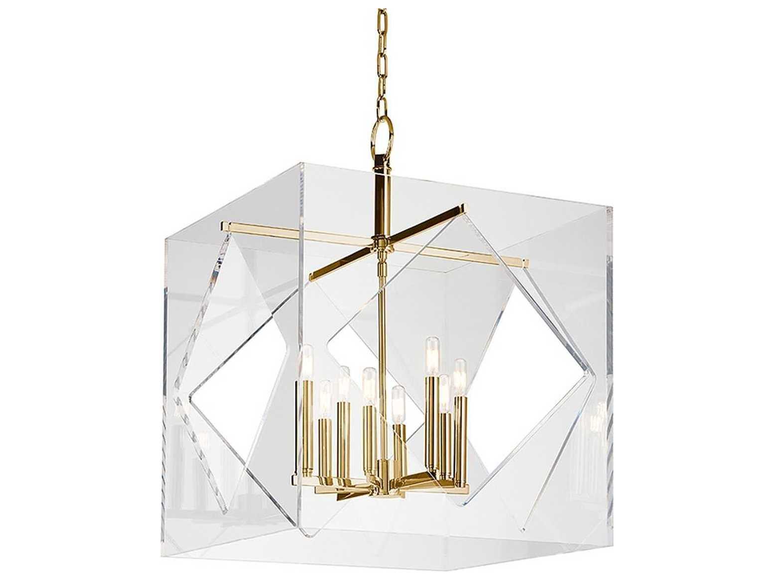 Hudson Valley Travis 8-Light Aged Brass Clear Candelabra Chandelier