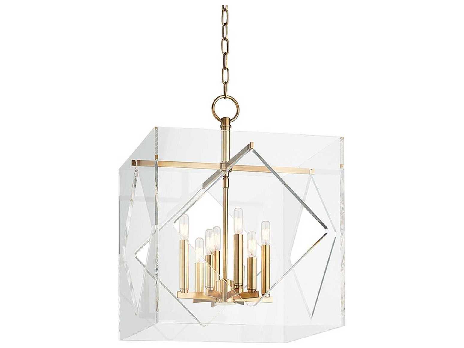Hudson Valley Travis 8-Light Aged Brass Clear Candelabra Chandelier