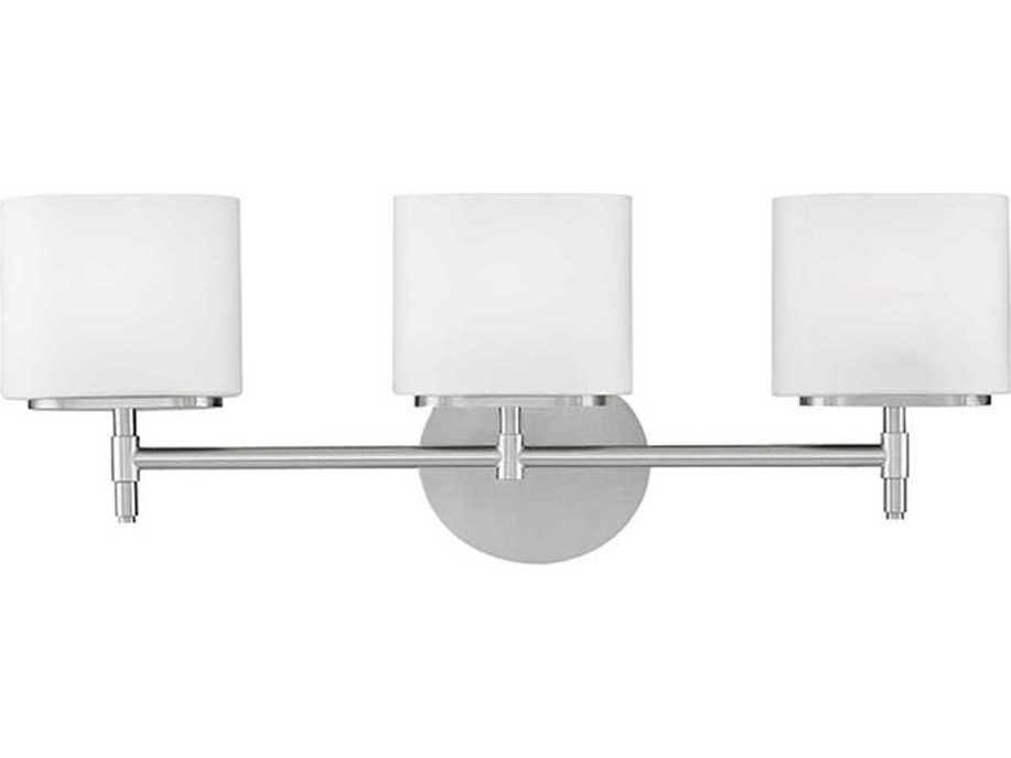 Hudson Valley Trinity 3-Light Satin Nickel Off White Glass Vanity Light
