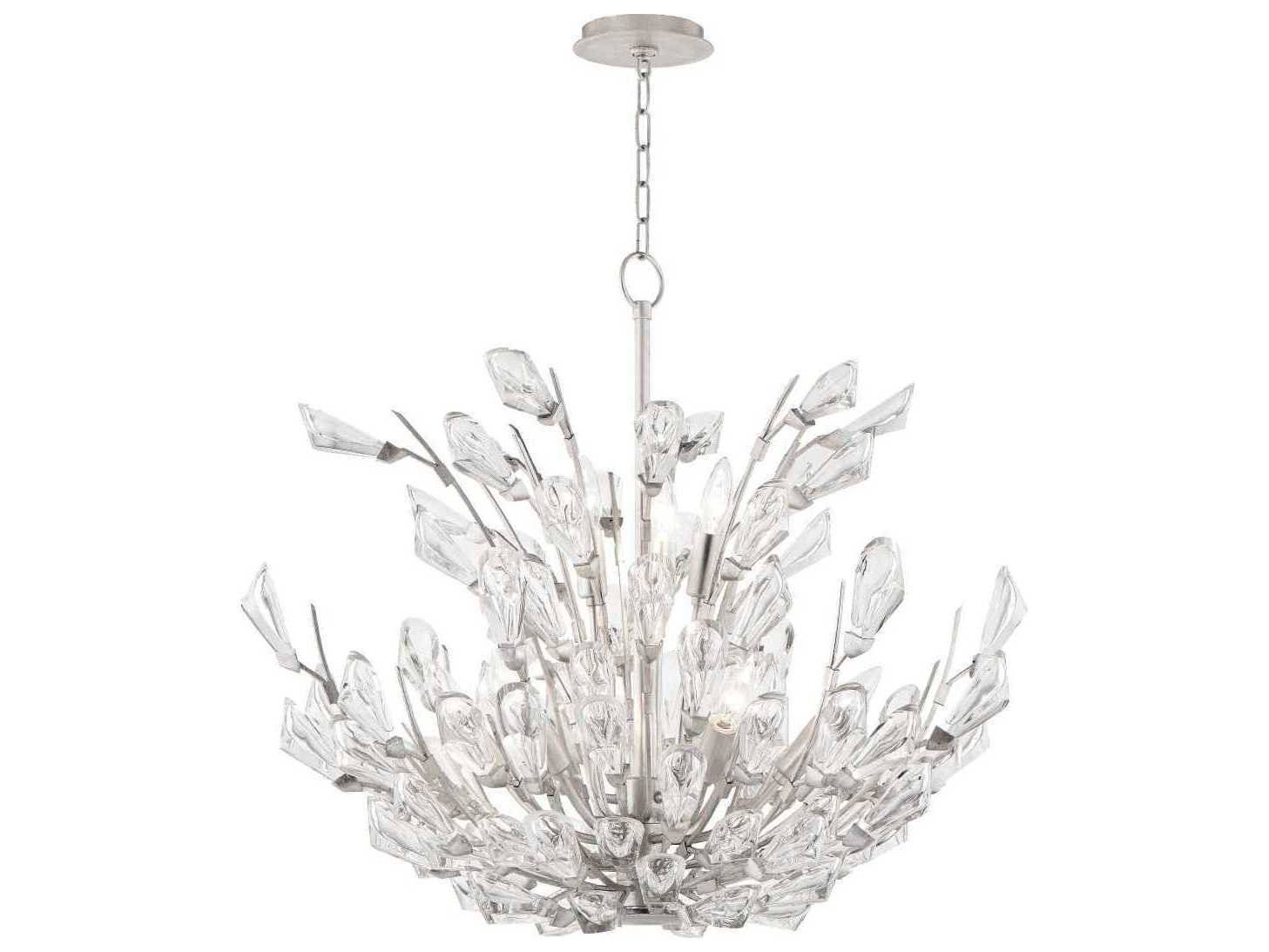 Hudson Valley Tulip 9-Light Silver Crystal Pendant