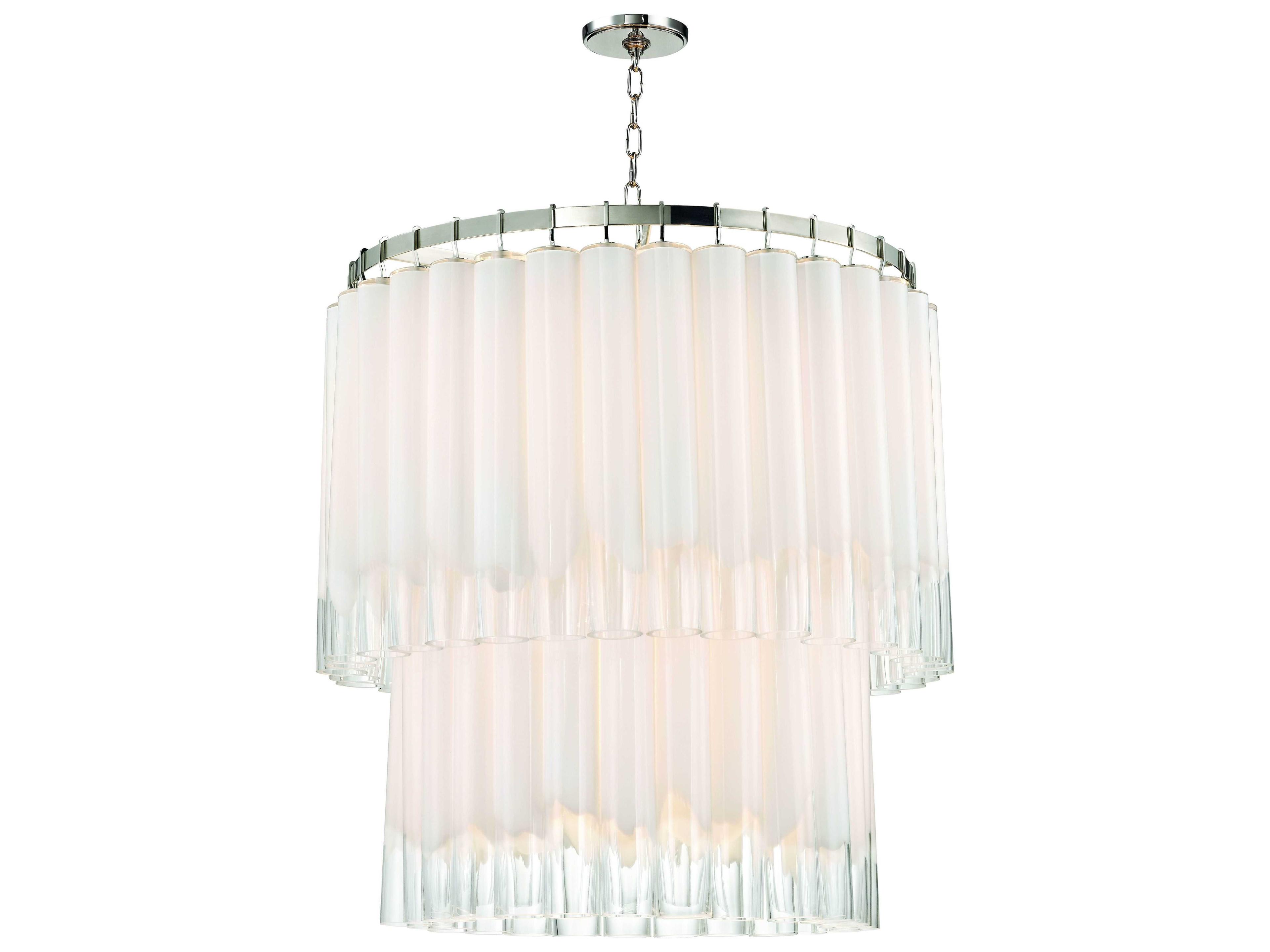 Hudson Valley Tyrell 13-Light Polished Nickel Clear Crystal Glass Candelabra Drum Chandelier