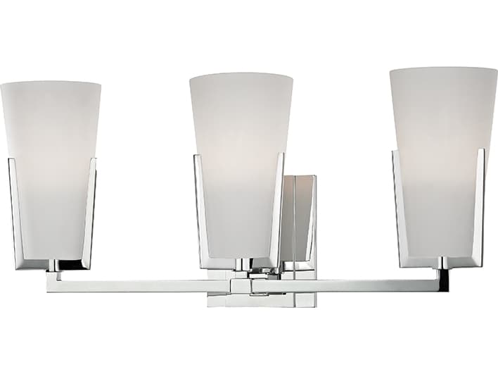 Hudson Valley Upton 3-Light Polished Chrome Off White Glass Vanity Light