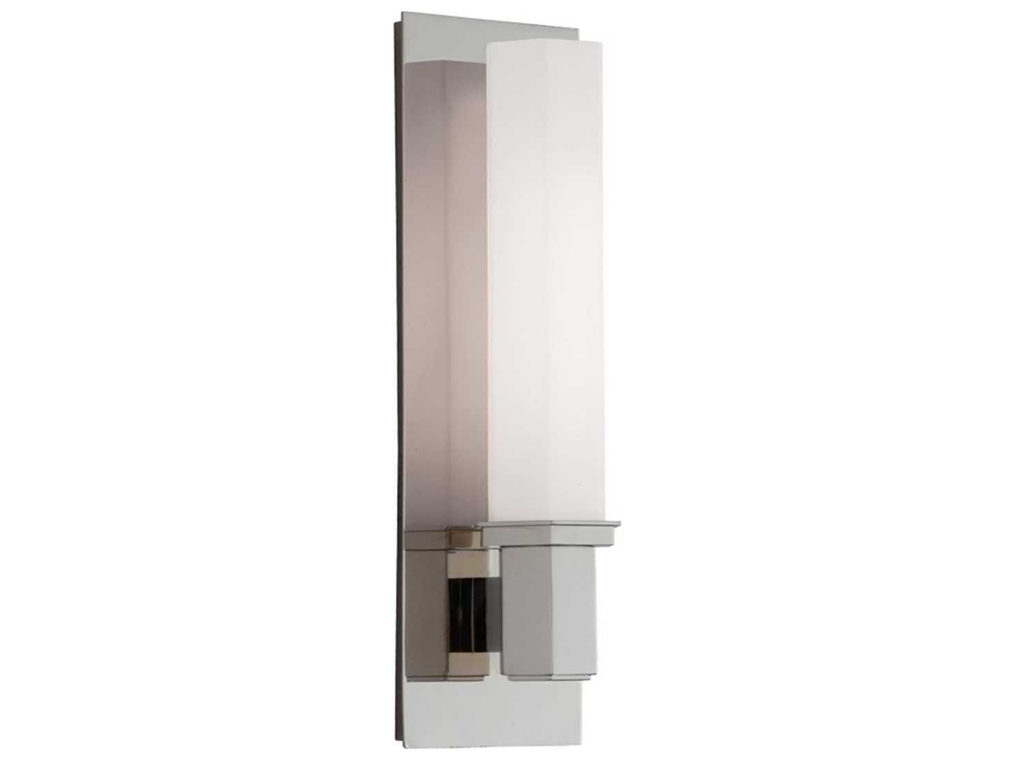 Hudson Valley Walton 1-Light Polished Nickel Off White Glass Wall Sconce