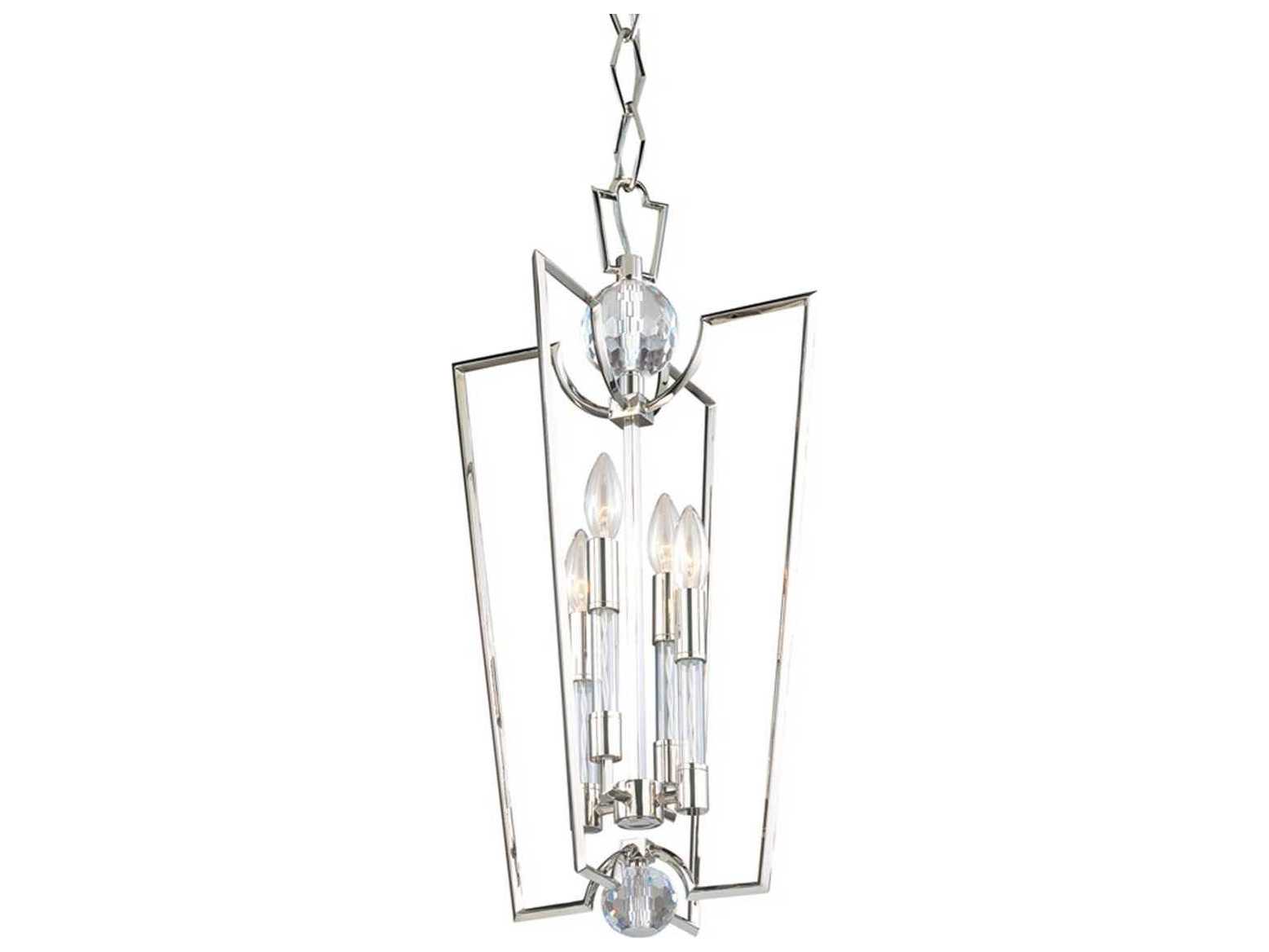 Hudson Valley Waterloo 4-Light Polished Nickel Crystal Candelabra Chandelier