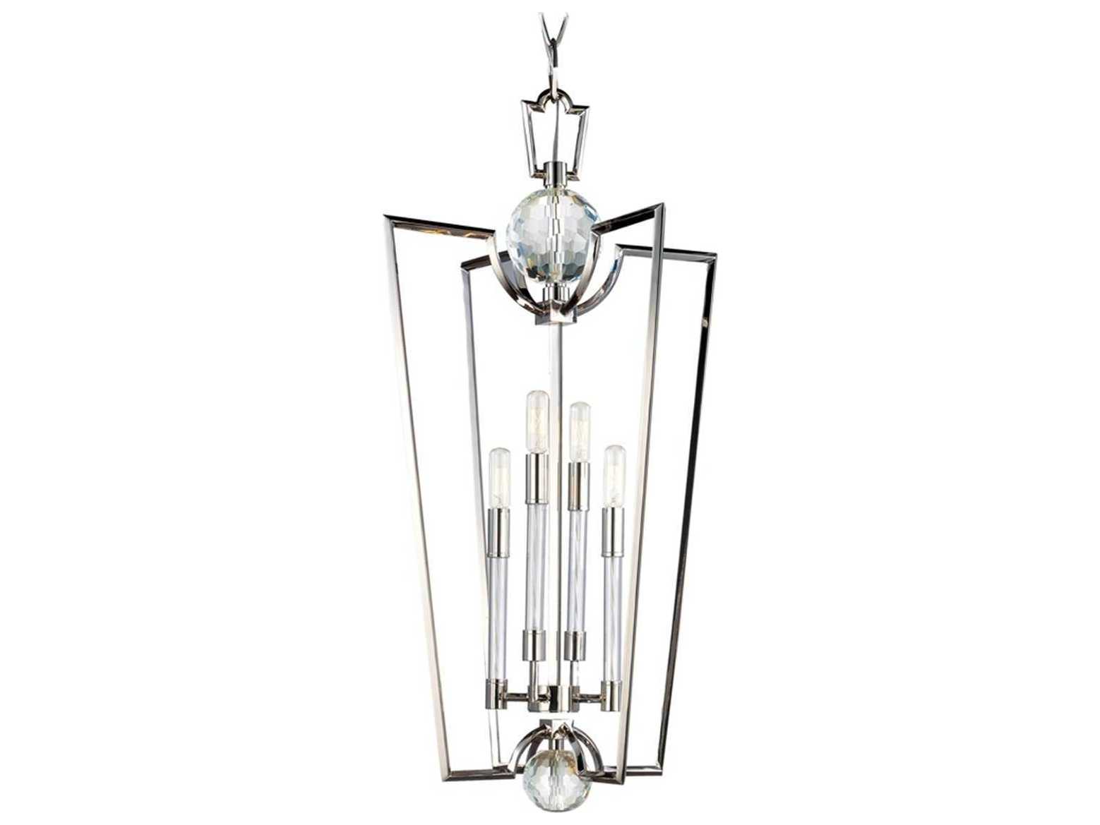 Hudson Valley Waterloo 4-Light Polished Nickel Crystal Candelabra Chandelier