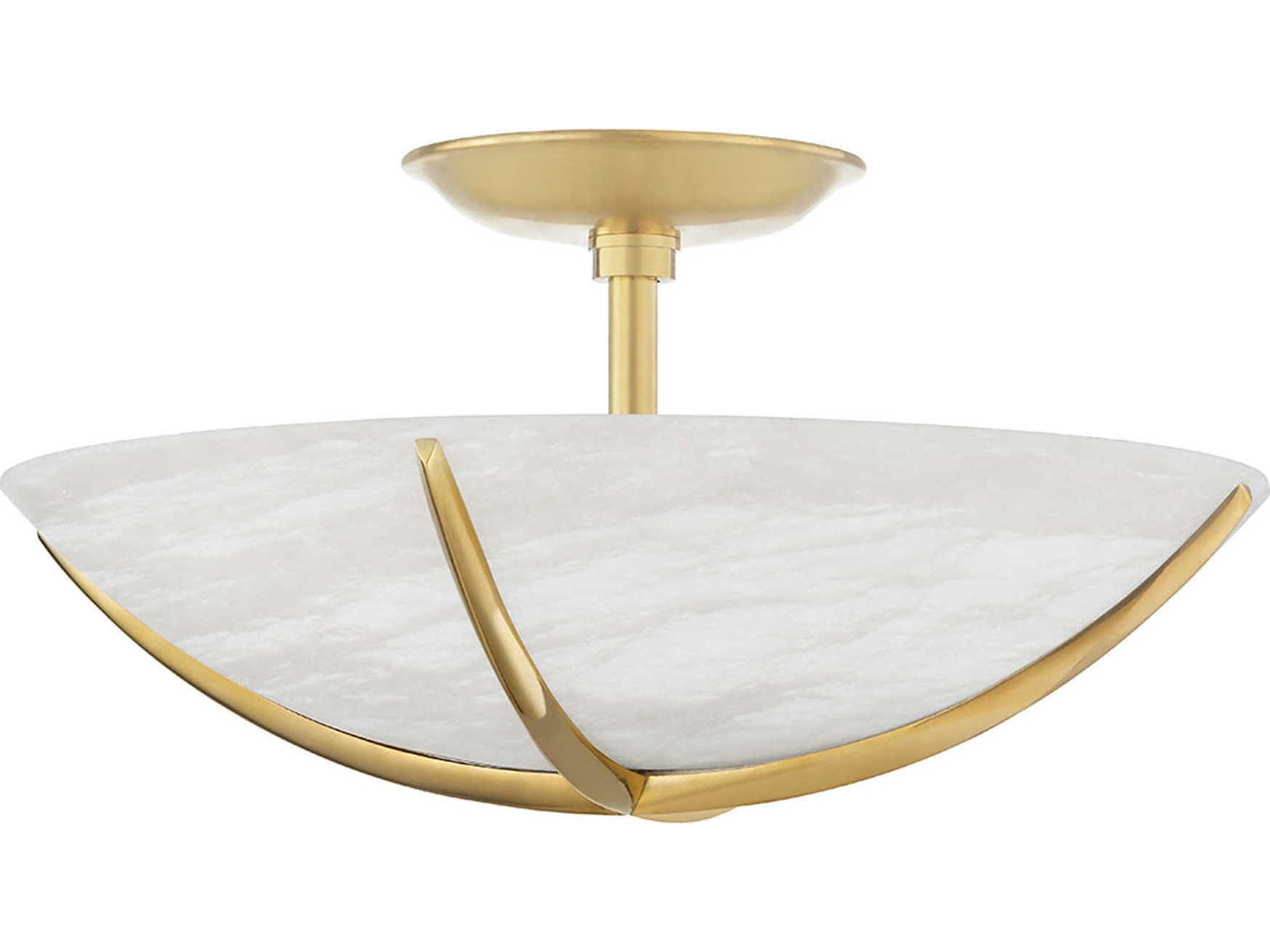 Hudson Valley Wheatley 4-Light Aged Brass LED Semi Flush Mount