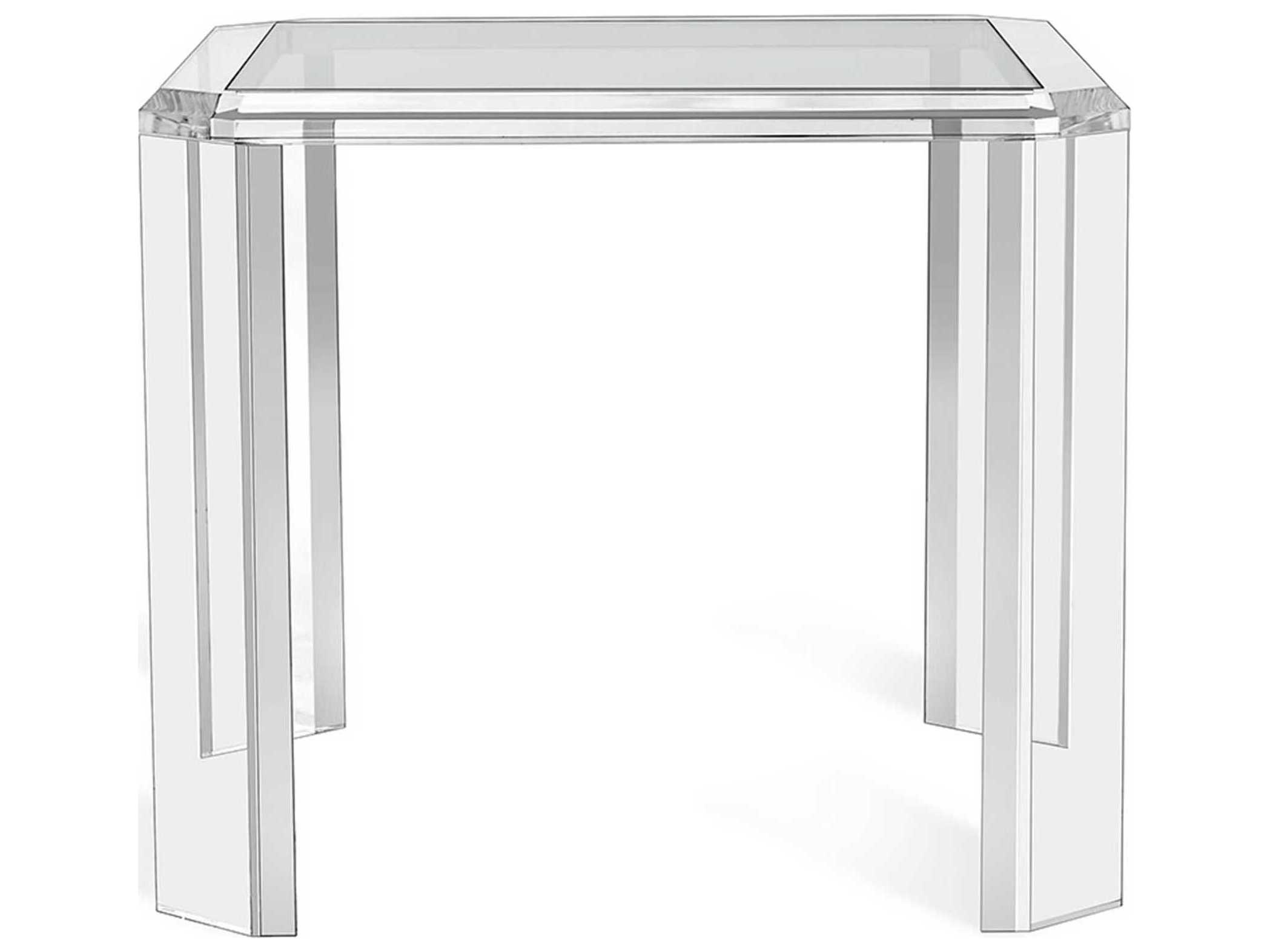 Interlude Home Alden Square Glass Clear End Table