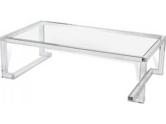 Interlude Home Rectangular Clear Glass Coffee Table