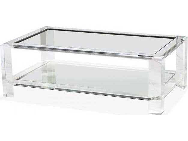 Interlude Home Rectangular Clear Glass Coffee Table