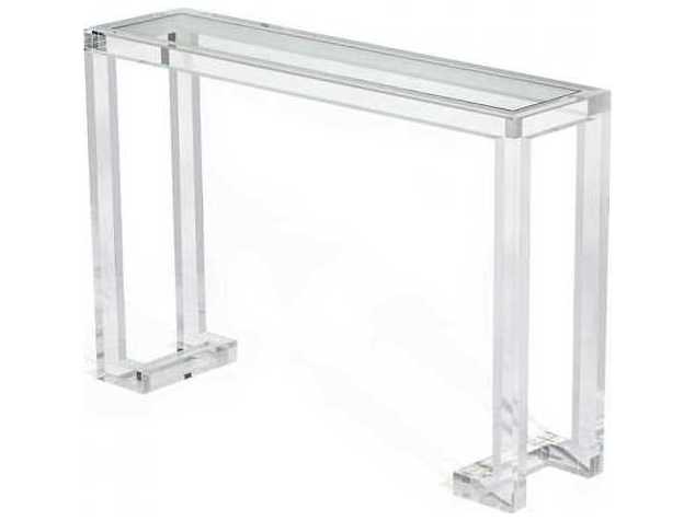 Interlude Home Rectangular Clear Glass Console Table