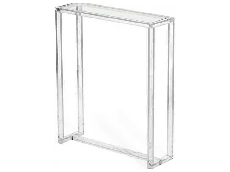 Interlude Home Rectangular Clear Glass Console Table