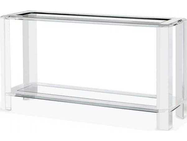 Interlude Home Rectangular Clear Glass Console Table