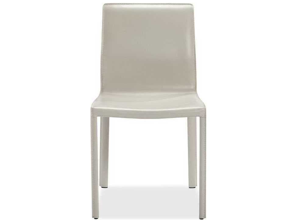 Interlude Home Jada Beige Leather Side Dining Chair