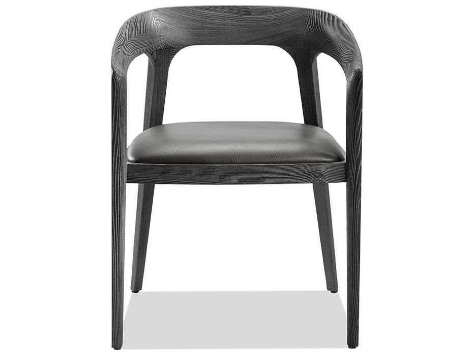 Interlude Home Gray Faux Leather Arm Dining Chair