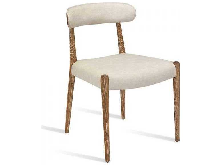 Interlude Home Adeline Oak Wood Beige Side Dining Chair