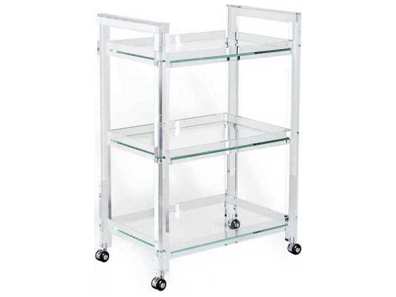 Interlude Home Clear Glass Bar Cart