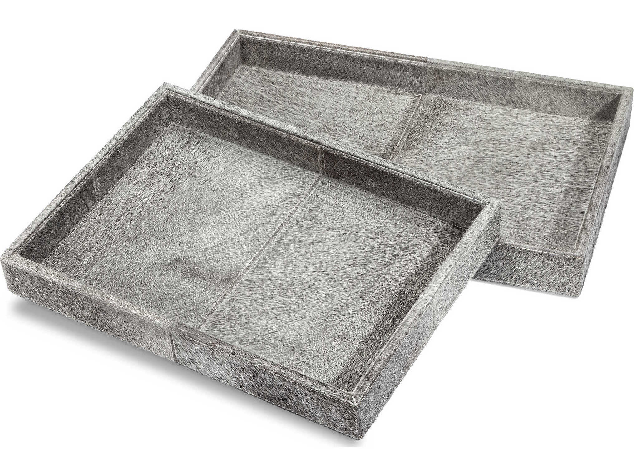 Interlude Home Natural Grey Nadine Tray Set of 2
