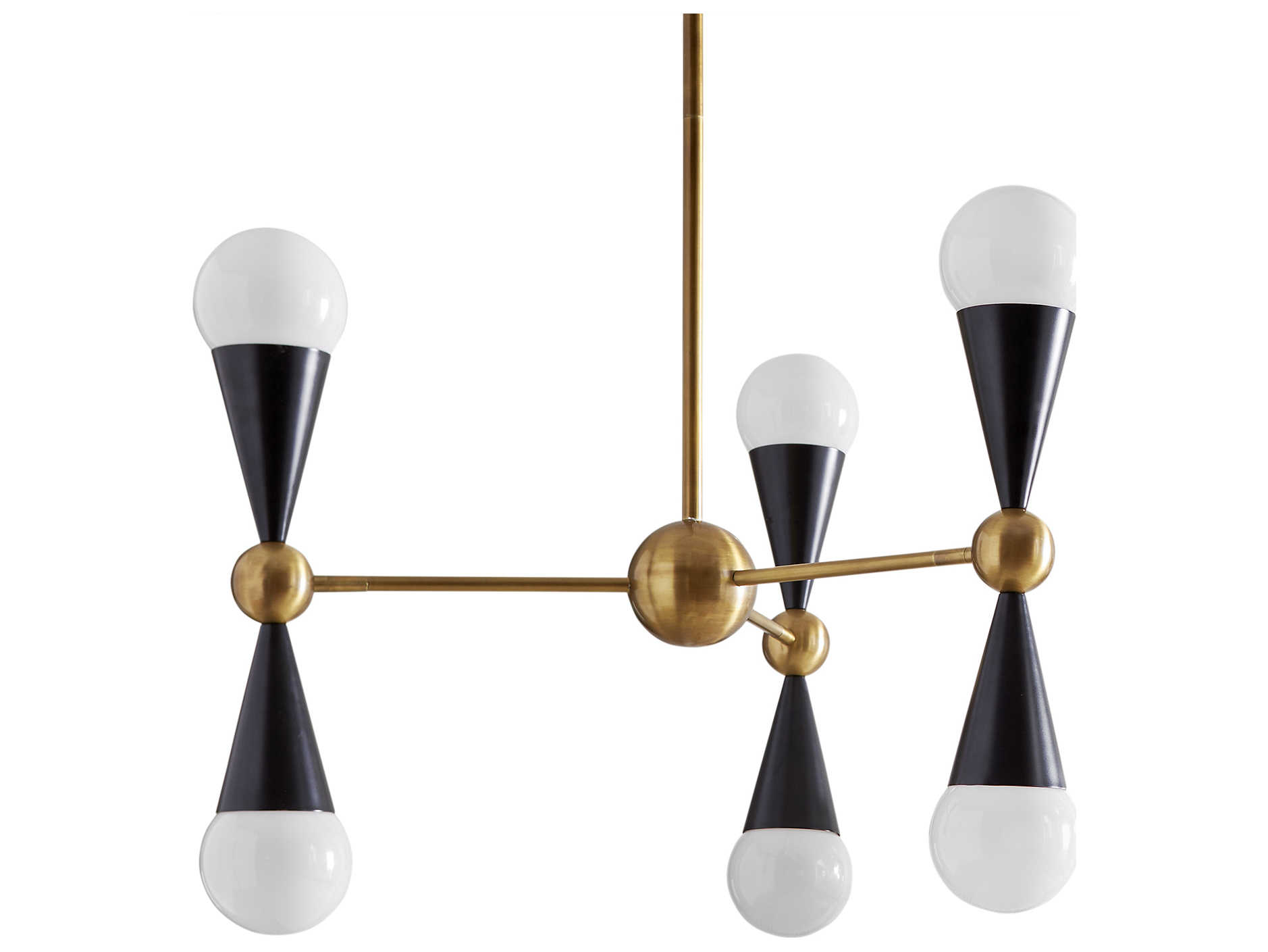 Jonathan Adler Caracas 6-Light Black Brass Globe Chandelier