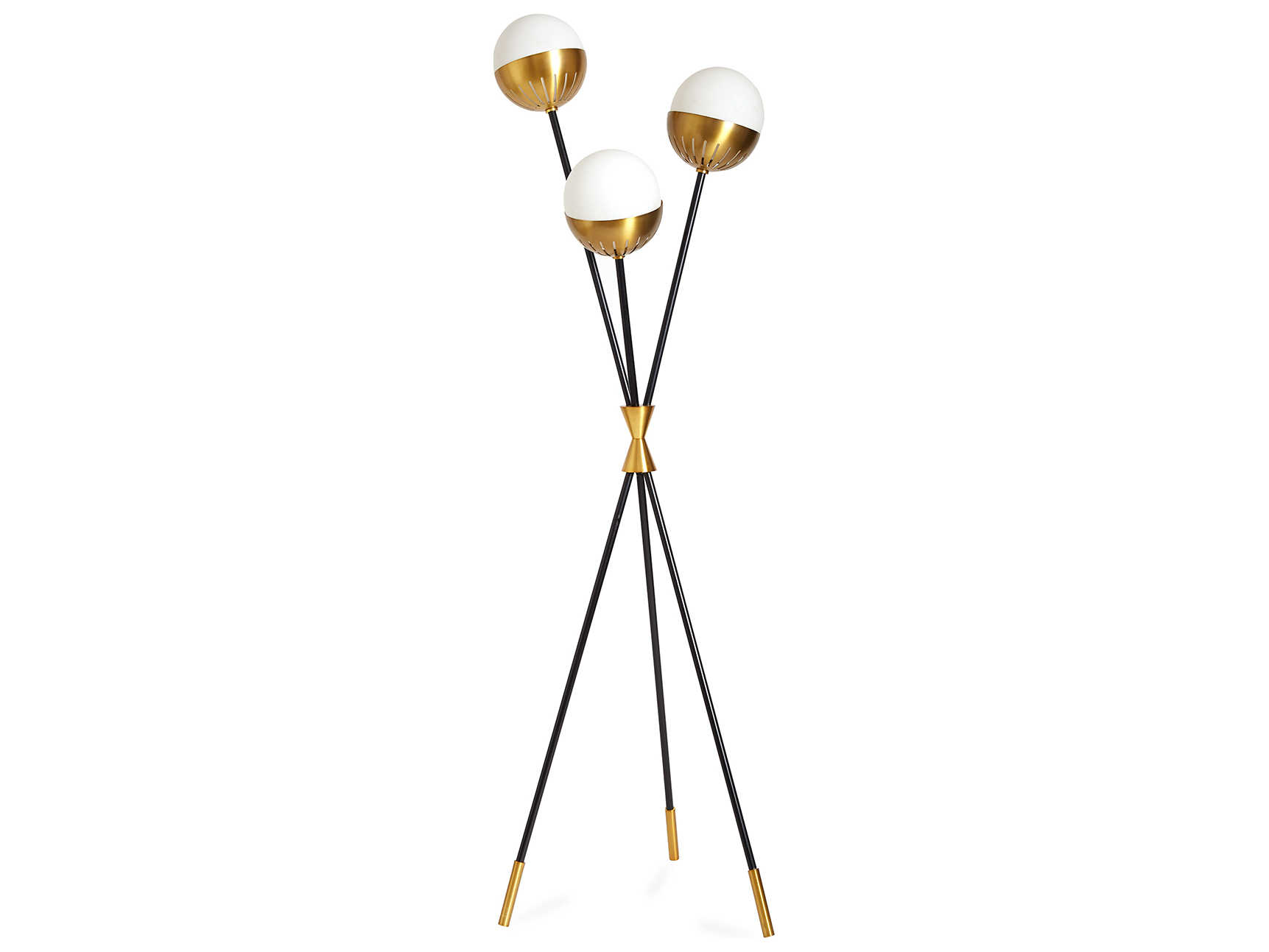 Jonathan Adler Caracas Glass Black Brass Floor Lamp