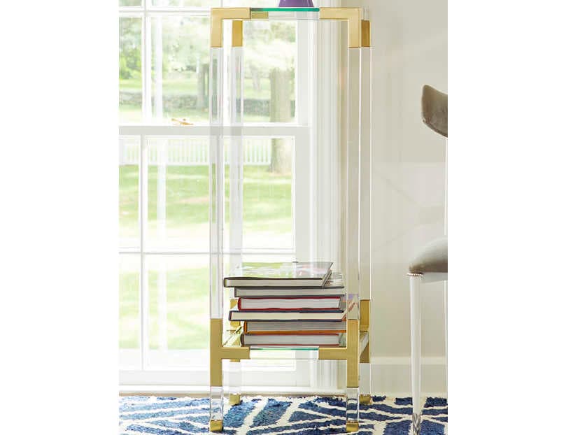 Jonathan Adler Jacques Square Glass Brass End Table