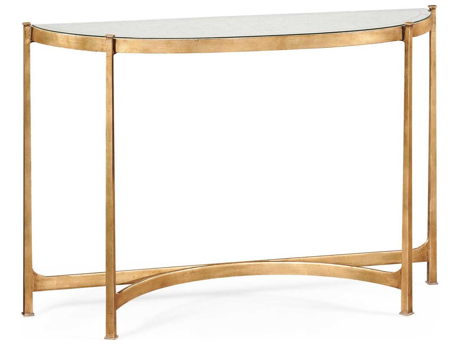 Jonathan Charles Jc Modern Glass Gilded Iron Console Table