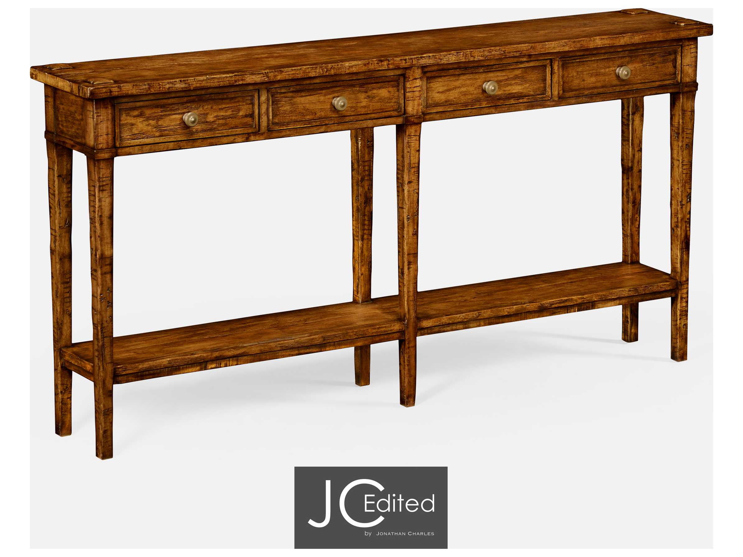 Jonathan Charles Jc Casual Rectangular Wood Country Farmhouse Walnut Console Table