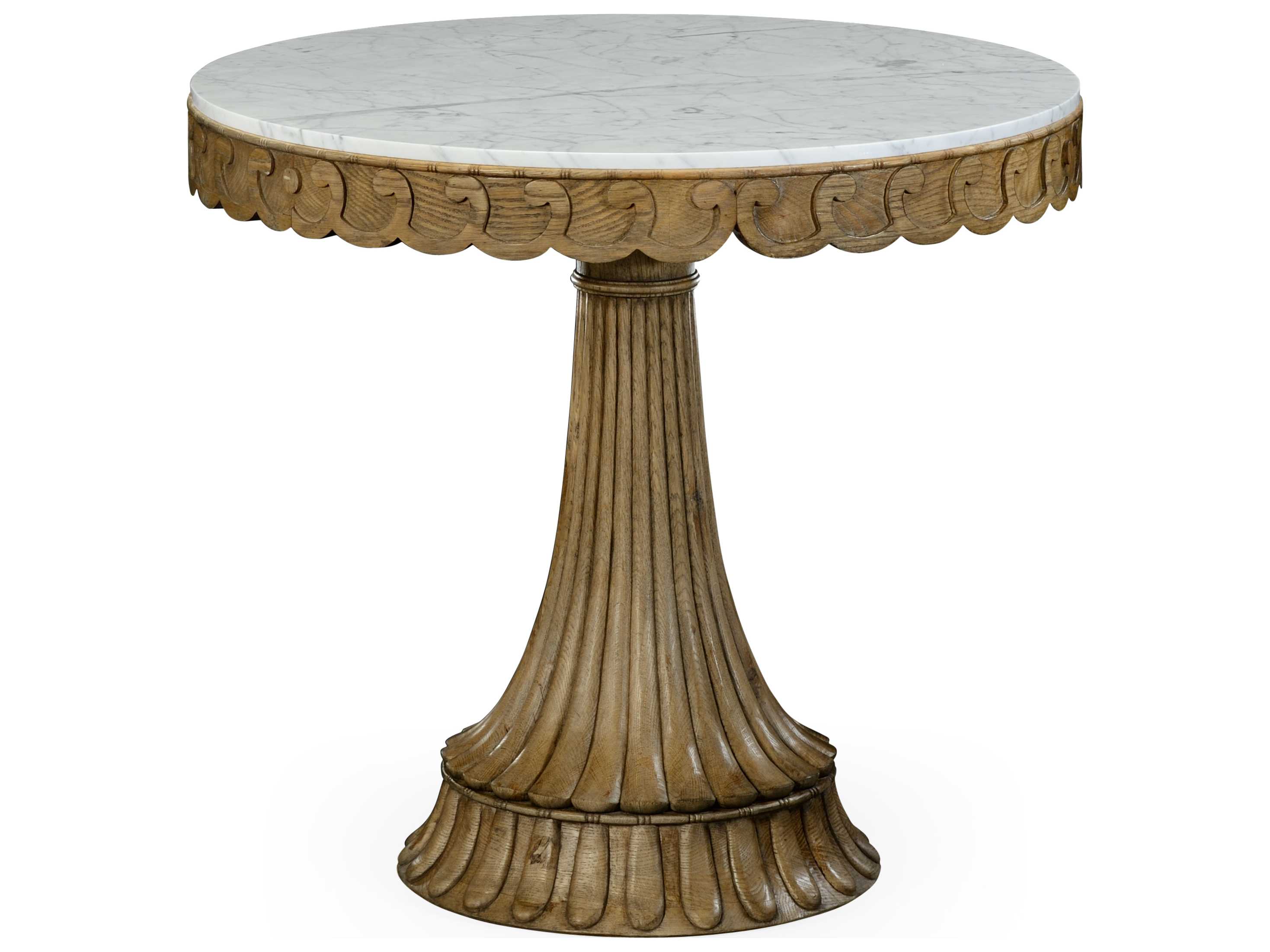 Jonathan Charles William Yeoward Round Marble Washed Oak End Table