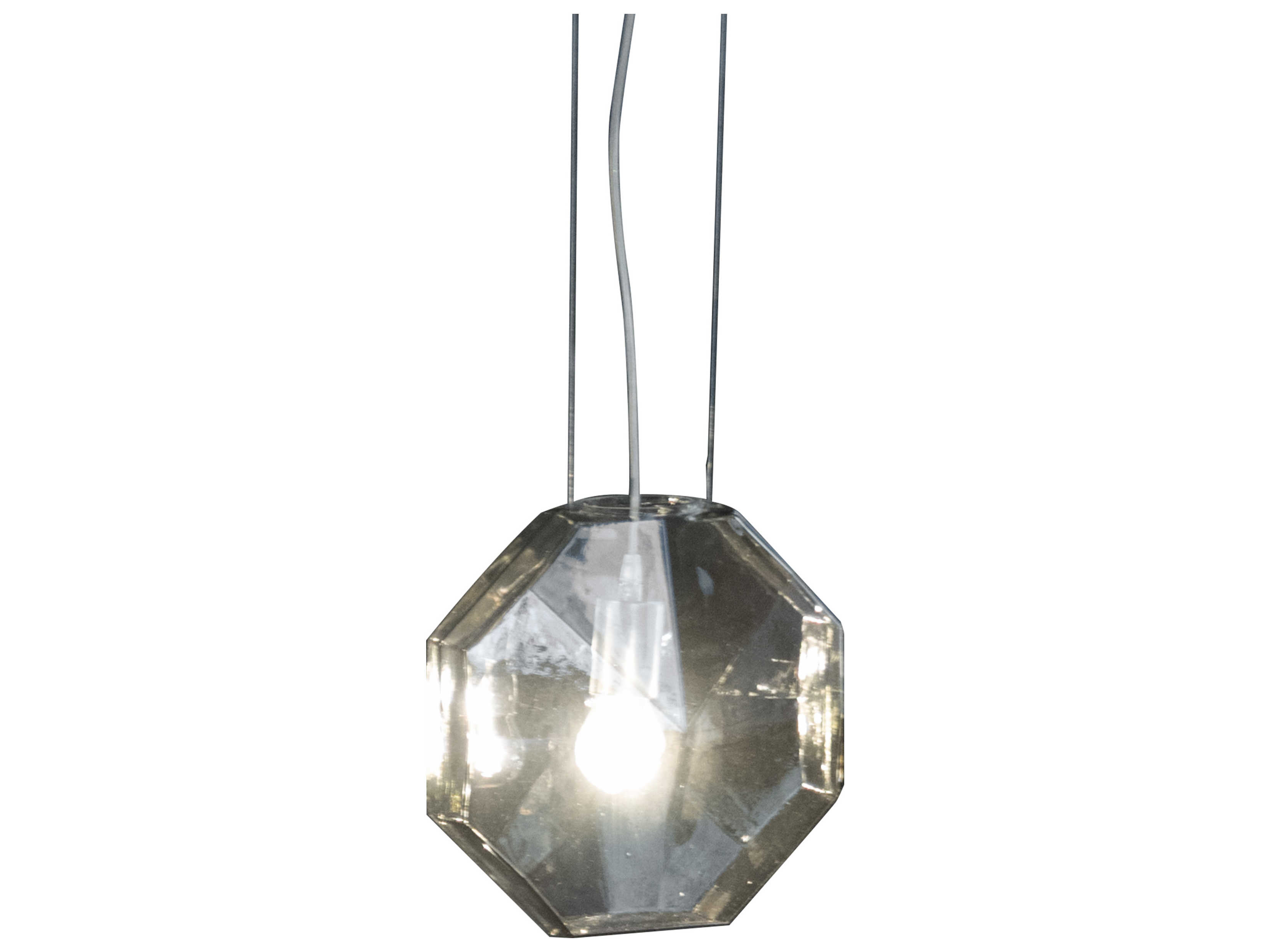 Karman 1-Light Smoked Gray Glass LED Geometric Mini Pendant