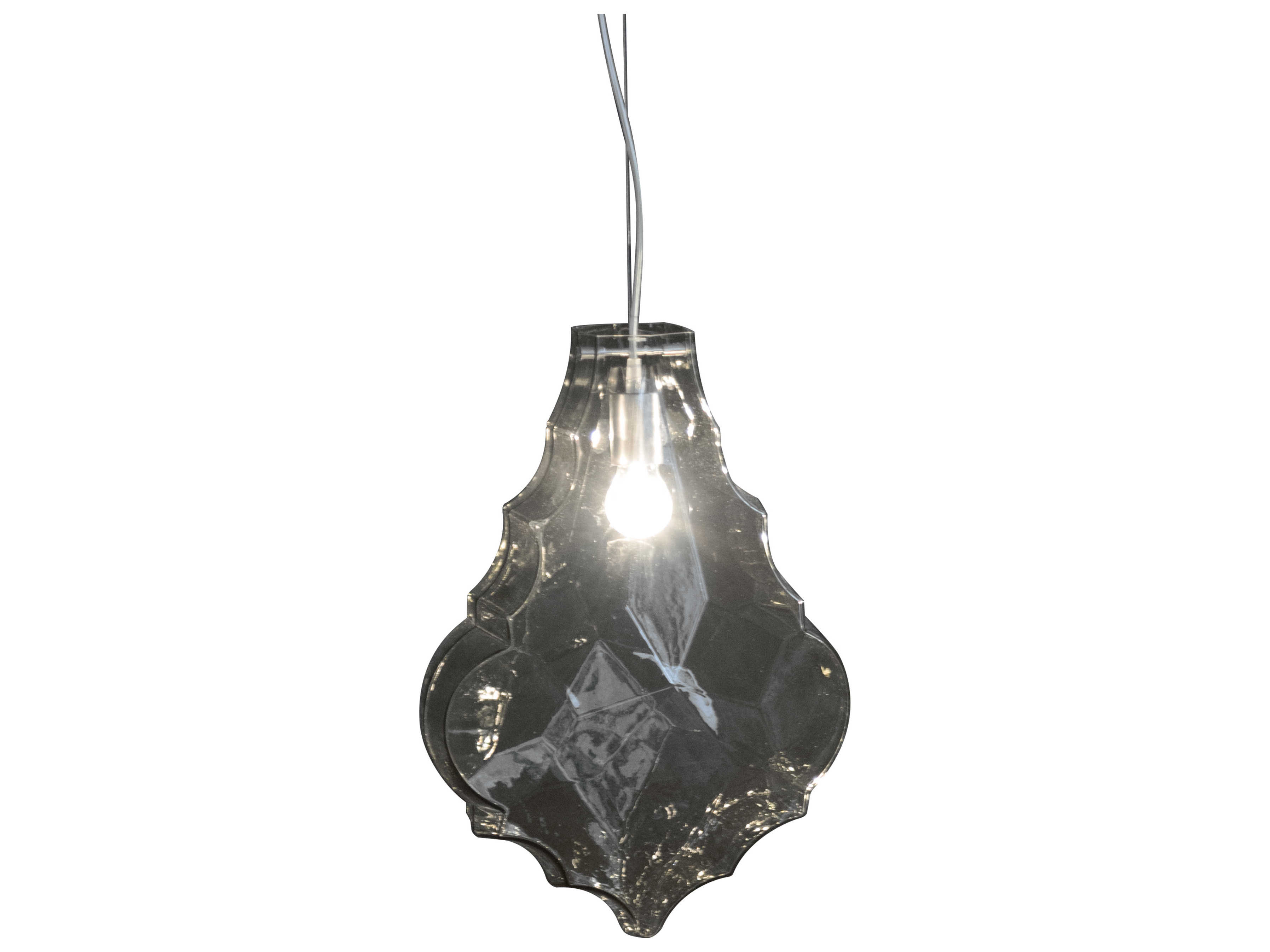 Karman 1-Light Smoked Gray Glass LED Geometric Pendant