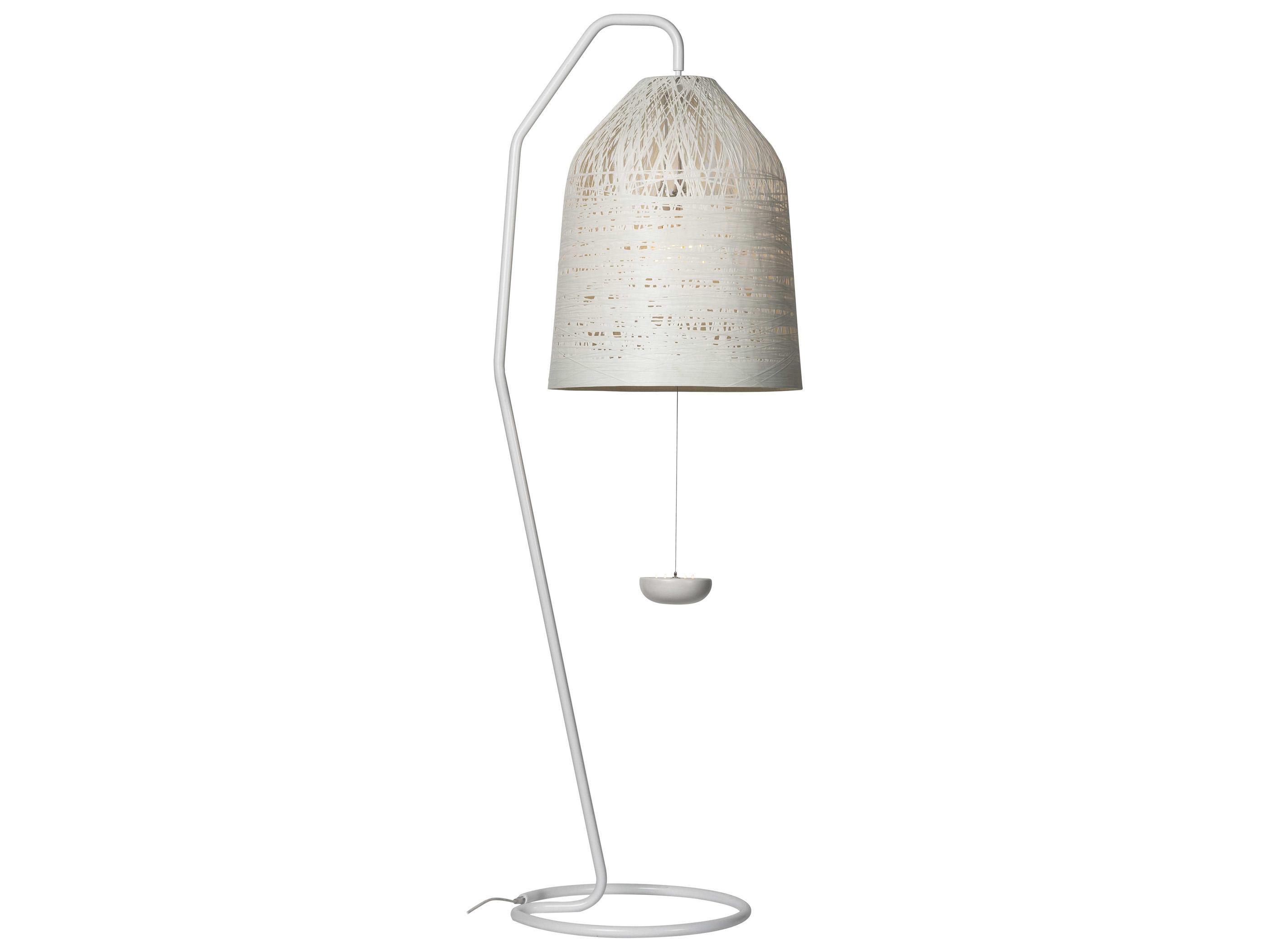 Karman Black Out LED Matt White Floor Lamp with Shade